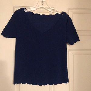Blue scalloped top